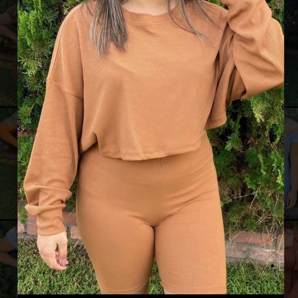 Women’s Two Piece Biker Short Lounge Set